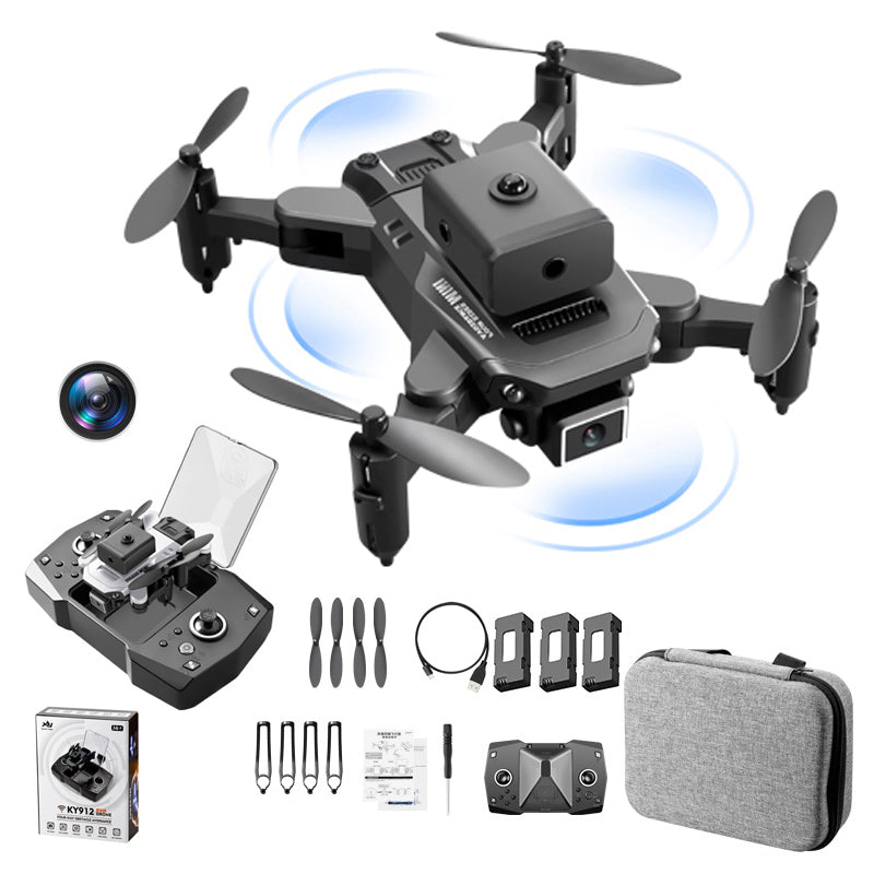 KY912 Four-Sided Obstacle Avoidance RC Drone 4K HD Single Lens Quadcopter Folding Mini Aircraft for Aerial Photography (3Pcs Batteries) KY912 Four-Sided Obstacle Avoidance RC Drone 4K HD Single Lens Quadcopter Folding Mini Aircraft for Aerial Photography (3Pcs Batteries)